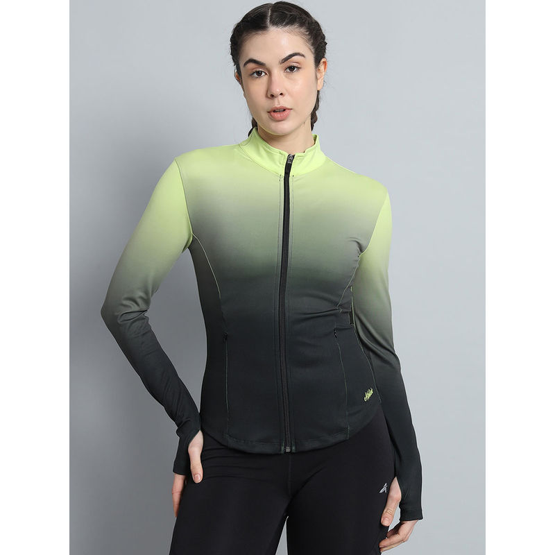 Athlisis Green Gradient Women Ombre Dry-Fit Outdoor Jacket (M)
