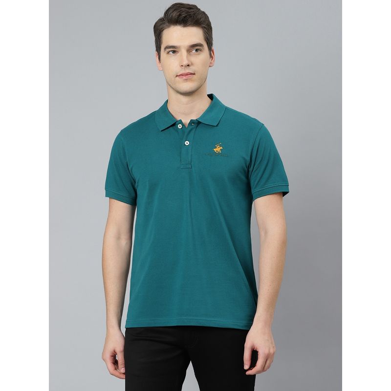 Beverly Hills Polo Club Core Pique Green Polo T-Shirt (S)
