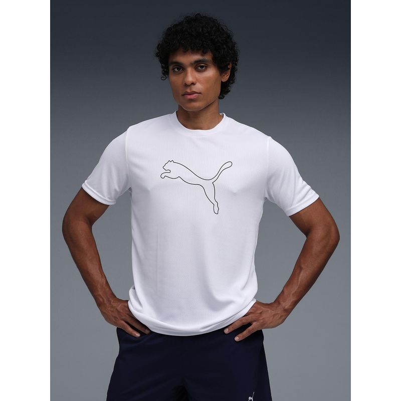 Puma White Train All Day Men Breathable Training T-Shirt (M)