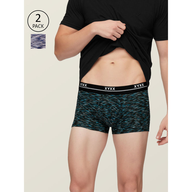 XYXX Men's Intellisoft Antimicrobial Micro Modal Artisto Trunk (Pack Of 2) - Multi-Color (XL)