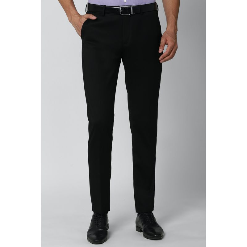 Peter England Men Black Solid Slim Fit Formal Trousers (32)