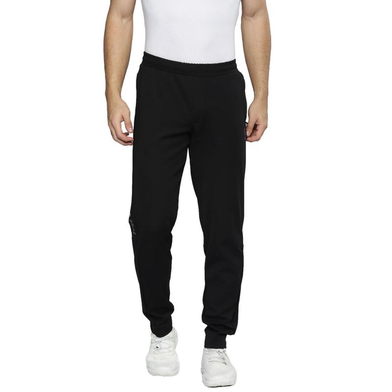 Alcis Men Black Solid Slim Fit Mid-Rise Track Pants (2XL)