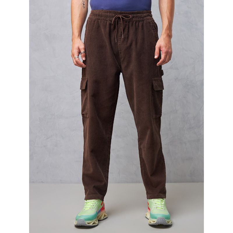 Bewakoof Men's Brown Tapered Fit Japanese Cargo Carpenter Pants (30)