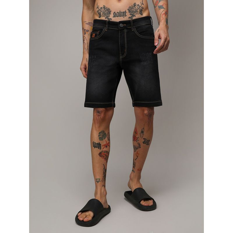Campus Sutra Mens Solid Denim Shorts (28)