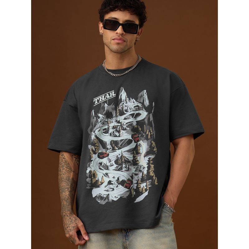 The Souled Store Official Thar Mini Map Men Oversized T-Shirt (M)
