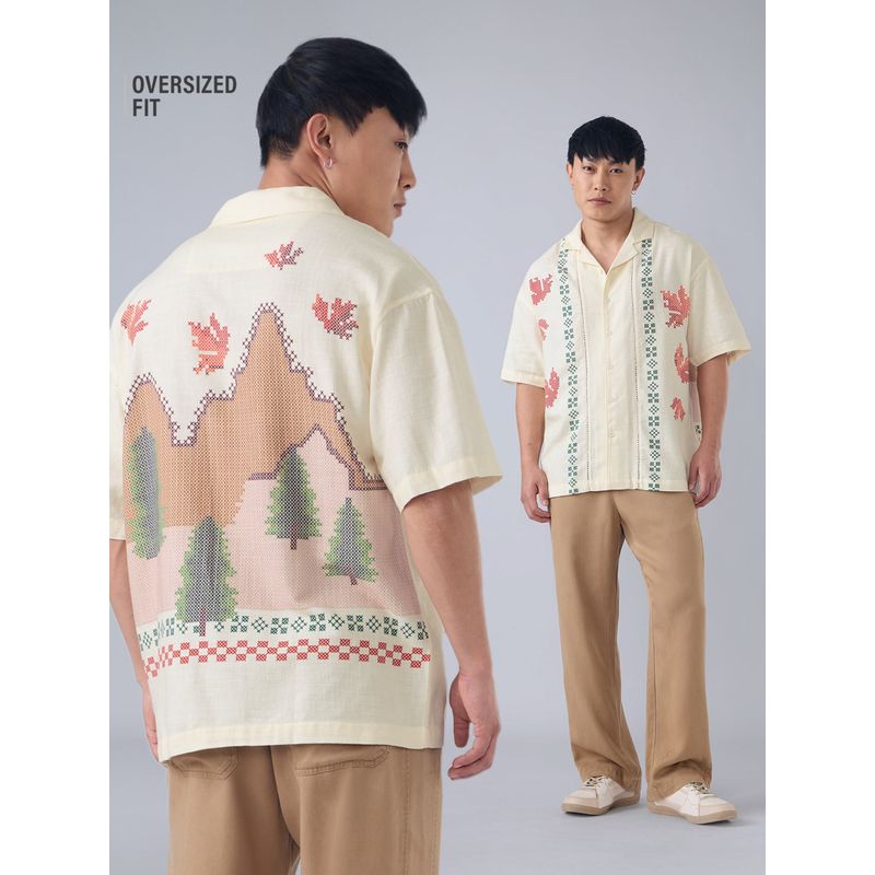 The Souled Store Oversized Shirt Autumn Men Oversized Shirt (M)