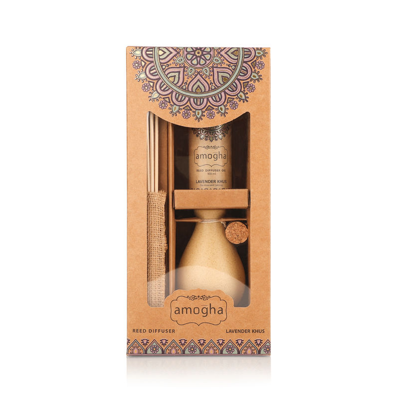 Amogha Lavender Khus Reed Diffuser with Oil & 8N Reed Sticks Buy