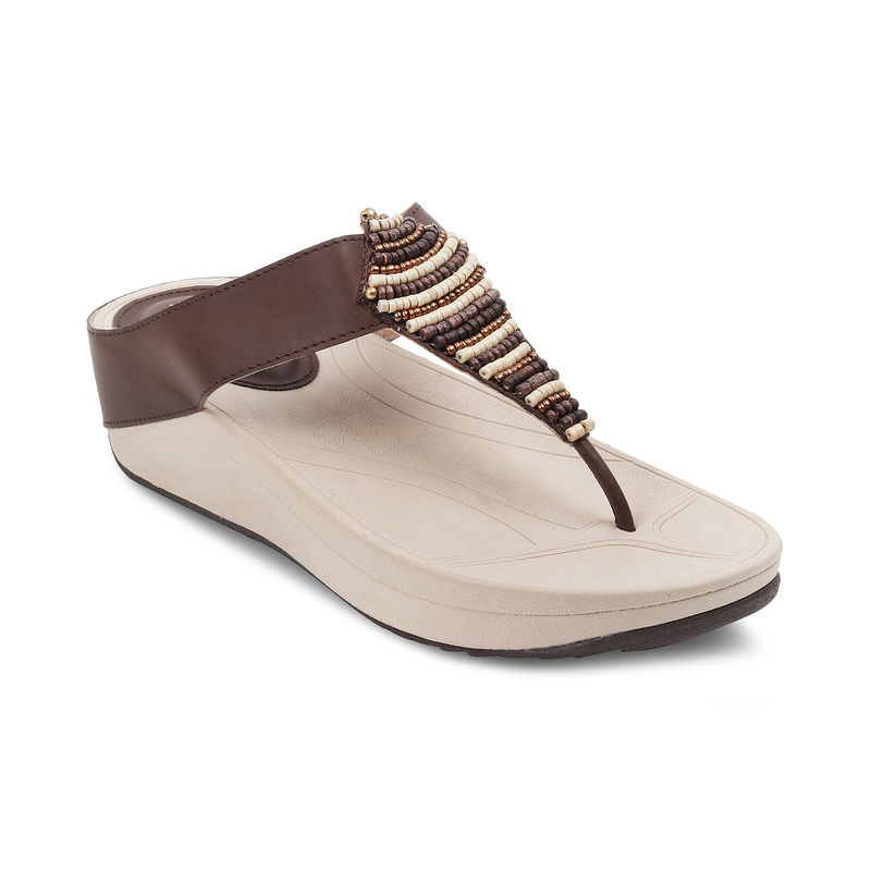 SOLE HEAD Brown Wedges Women Sandal