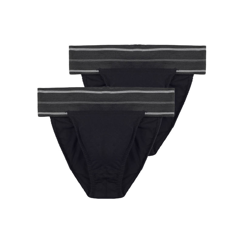 Omtex Mens Athletic Back Covered Jp Supporters Black (Pack of 2) (M)