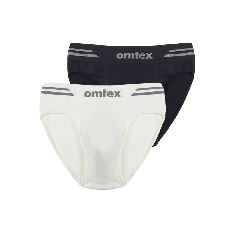 Omtex Mens Athletic Full Covered Seamless Briefs Multi-Color (Pack of 2) (M)