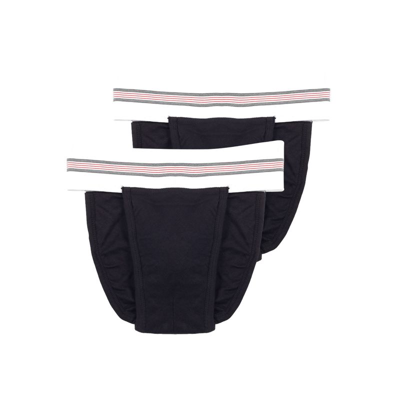 Omtex Mens Athletic Back Covered Retro Supporters Black (Pack of 2) (2XL)