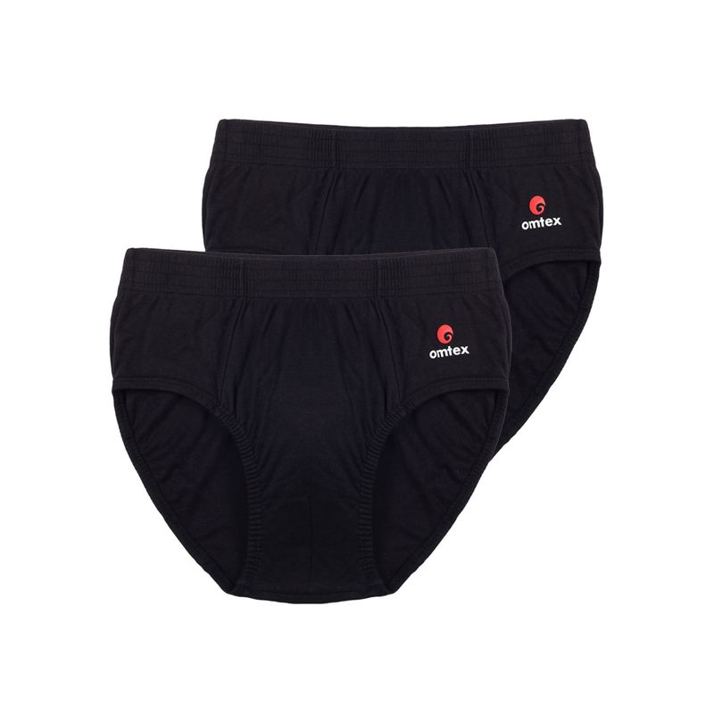 Omtex Mens Sports Cricket Special Briefs Black (Pack of 2) (L)