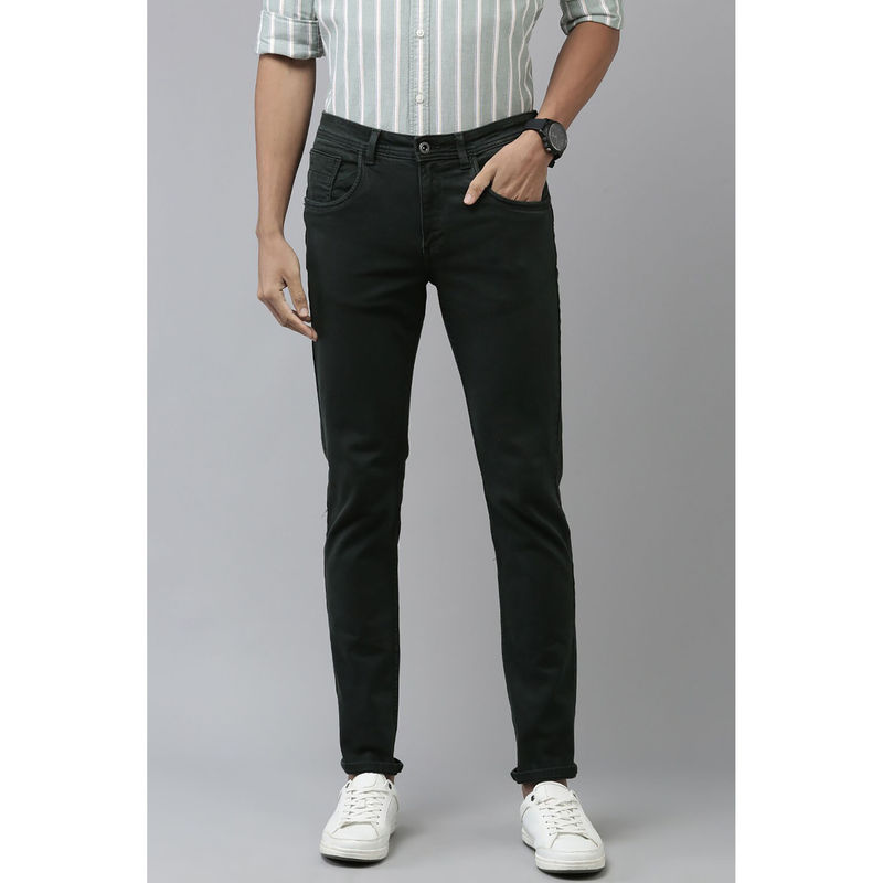 Van Heusen Men Green Dark Wash Skinny Fit Jeans (32)