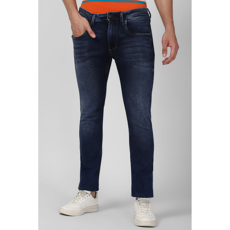 Van Heusen Men Blue Mid Wash Skinny Fit Jeans (34)