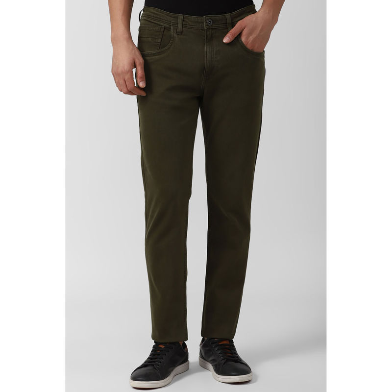 Van Heusen Men Olive Dark Wash Skinny Fit Jeans (32)