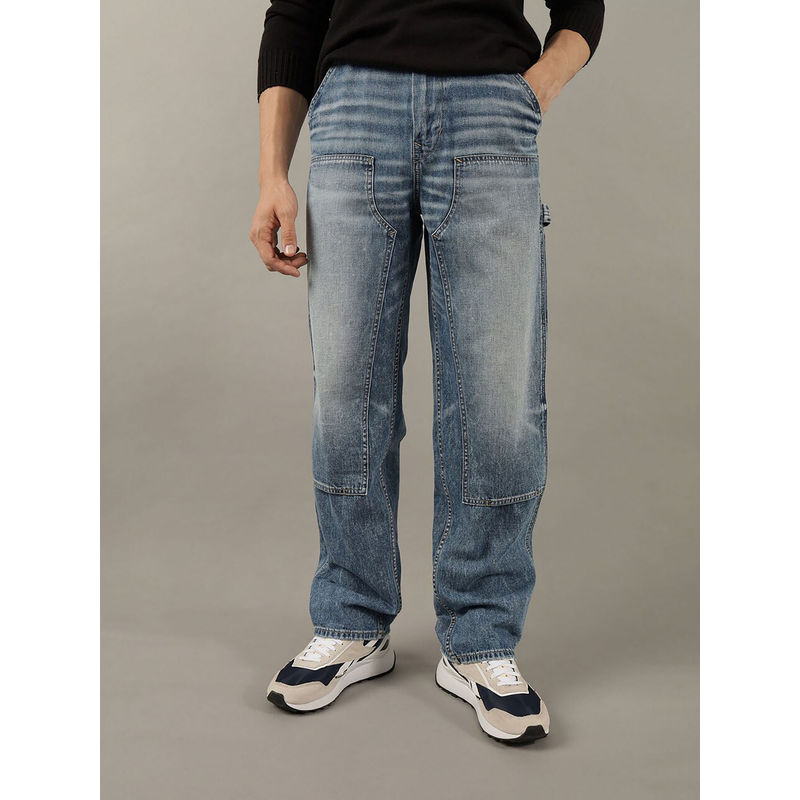 American Eagle Men Blue Athletic Loose Fit Carpenter Jean (34)