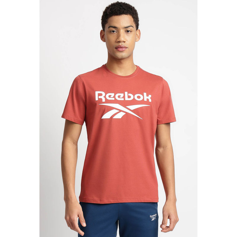Reebok Rust Printed Regular Fit T-Shirt (XS)