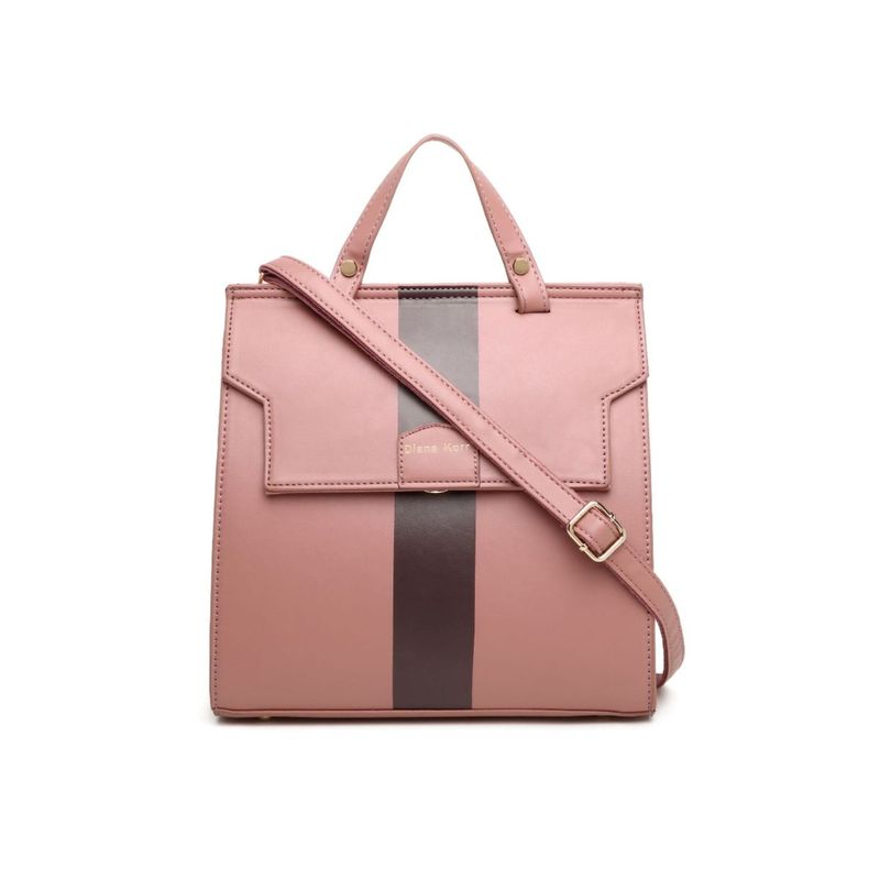 Diana Korr Pink Solid Faux Leather Handbag Buy Diana Korr Pink Solid