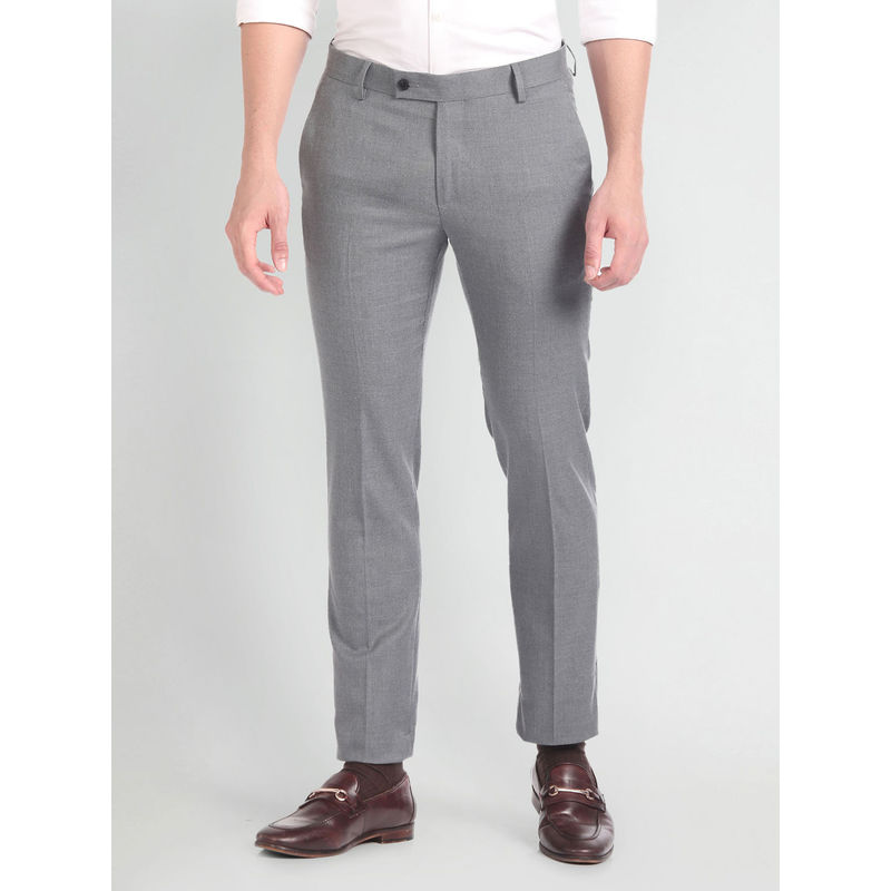 Arrow Mid Rise Heathered Formal Grey Trouser (36)