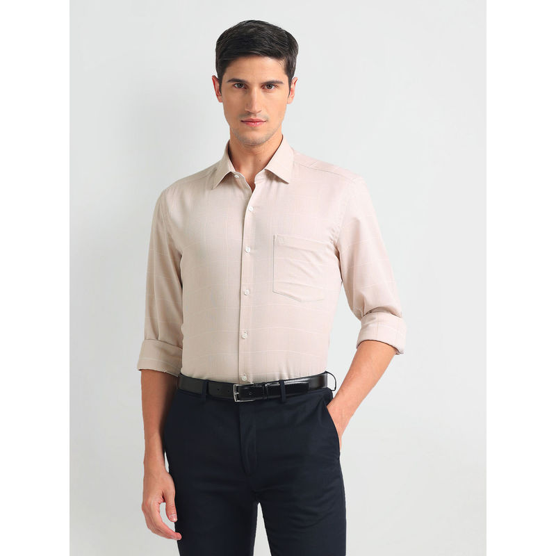 Arrow Manhattan Slim Fit Windowpane Check Formal Shirt (46)