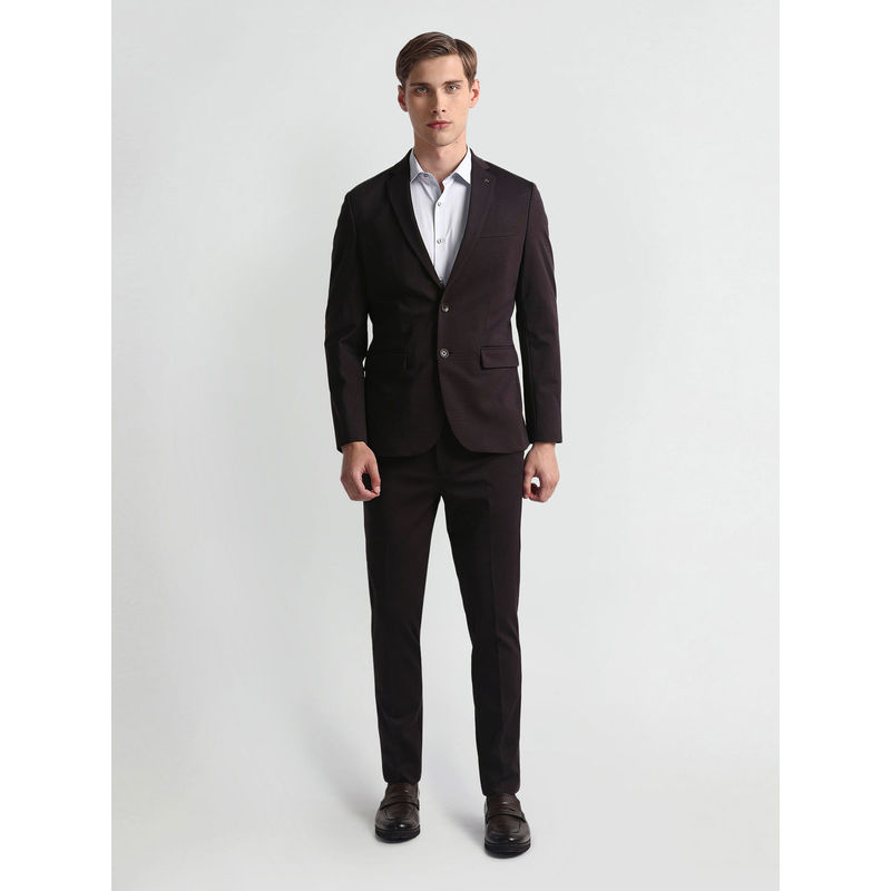 Arrow Zero Calorie Slim Fit Wine Two Piece Suit (Set of 2) (36)