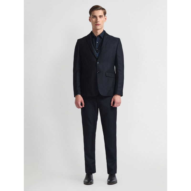 Arrow Tailored Regular Fit Navy Blue Three Piece Suit (Set of 3) (40)