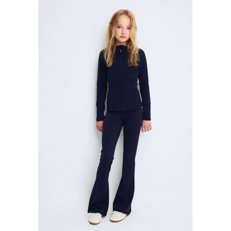 H&M Girls Navy Blue Flared Sports Leggings with Dry Move (6-7 Years)