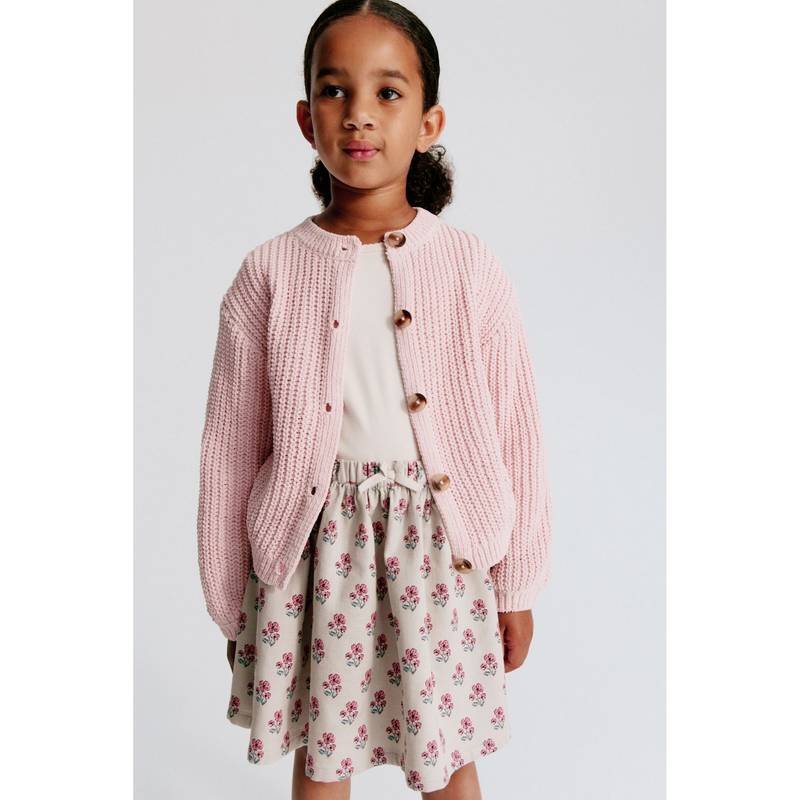 H&M Girls White Flared Twill Skirt (2-4 Years)
