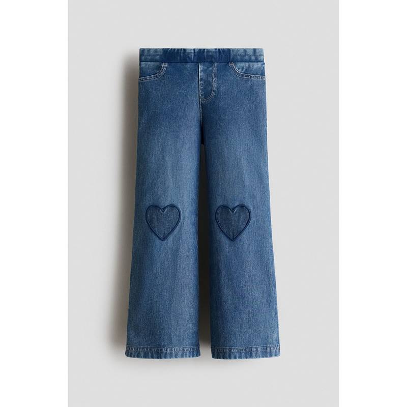 H&M Girls Blue Wide Denim-Look Jeggings (2-3 Years)