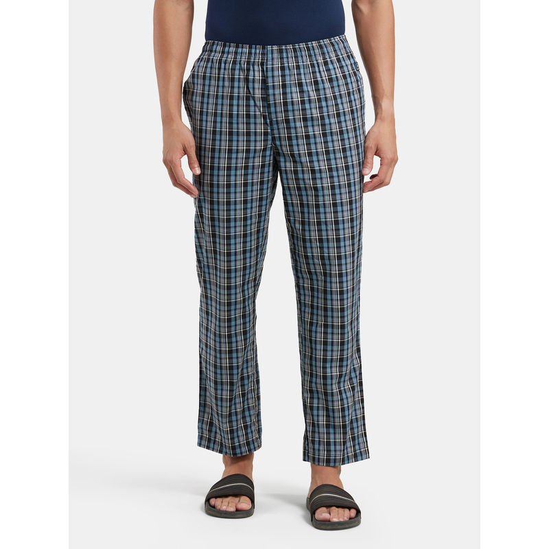 Jockey 9009 Mens Super Combed Cotton Satin Regular Fit Checkered Pyjama-Multi (M)