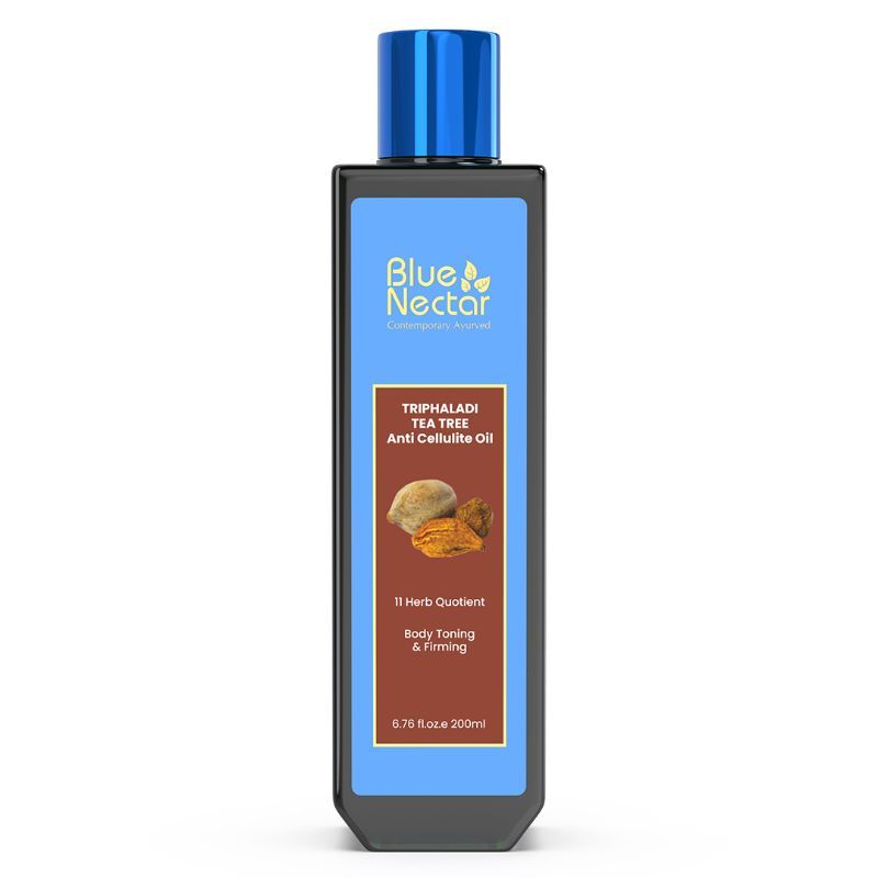Blue Nectar Ayurvedic Slimming Oil, All Natural Body Massage Oil with Tea Tree Oil & Ginger Oil, Cellulite Oil for Women & Men (200ml)