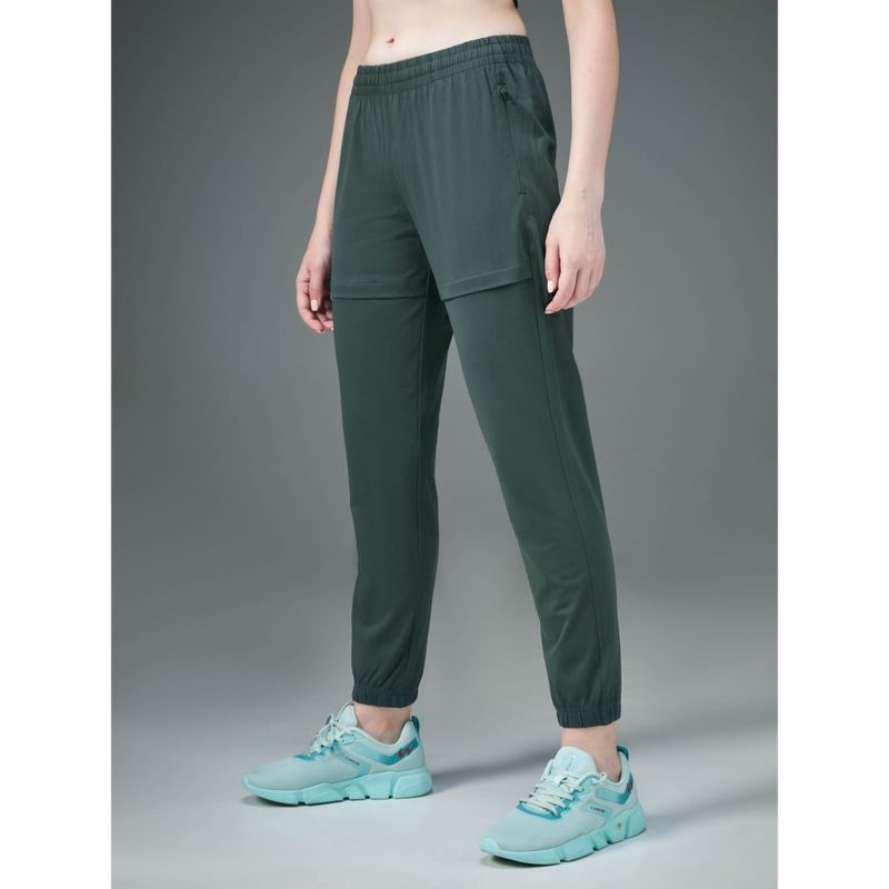 Technosport Green Solid Relaxed Fit Joggers (M)