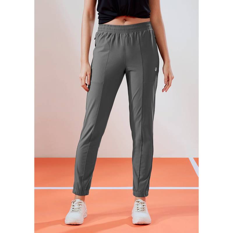 Technosport Grey Solid Slim Fit Joggers (L)
