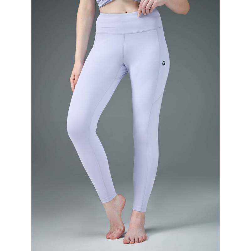 Technosport Lavender Solid Skinny Fit Tights (M)