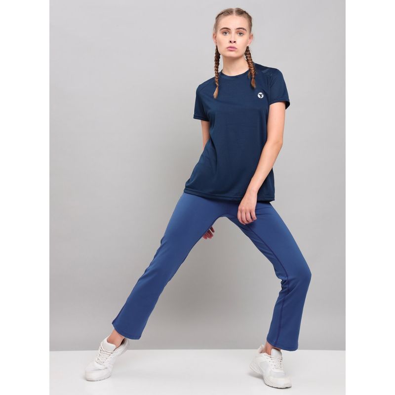 Technosport Blue Solid Straight Fit Trackpant (S)