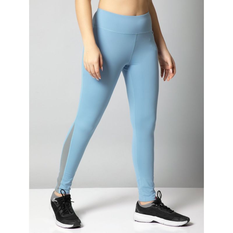 Technosport Blue Solid Skinny Fit Tights (L)