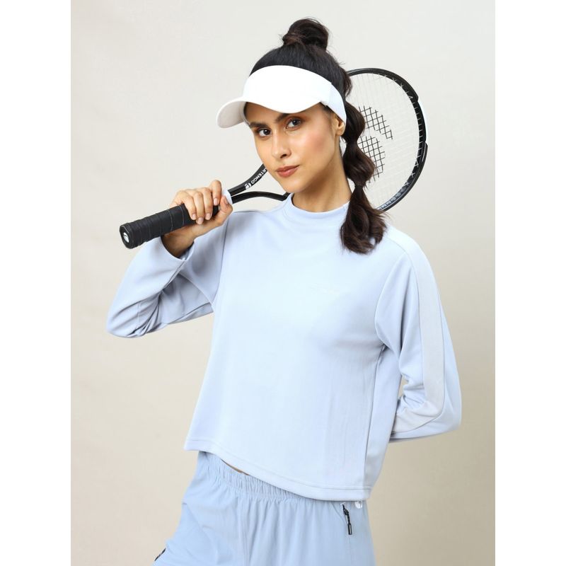 Technosport Blue Colorblock Slim Fit Sweatshirt (M)