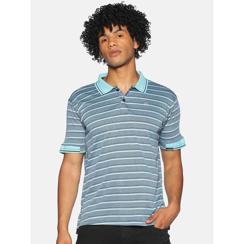Campus Sutra Men Short Sleeves Blue Color Polo T-Shirt (S)