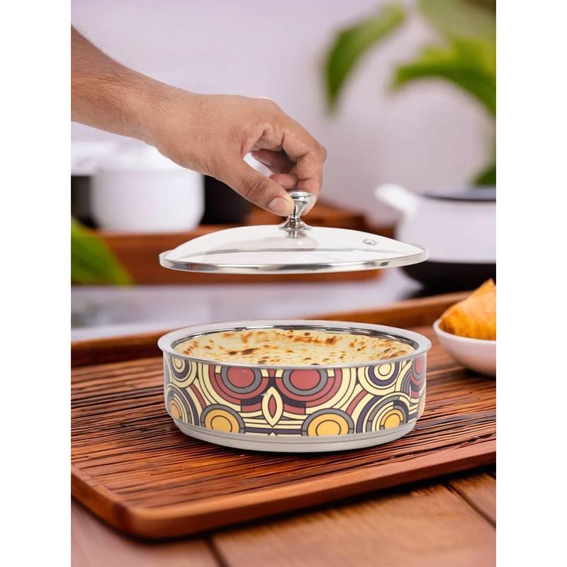 Ss Roti Baylon Buy The Better Home SS Roti Casserole with Glass Lid (1500ml) Online