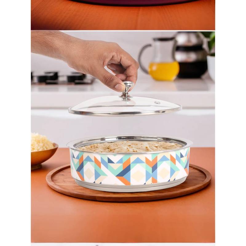 Ss Roti Baylon Buy The Better Home SS Roti Casserole with Glass Lid (1500ml) Online