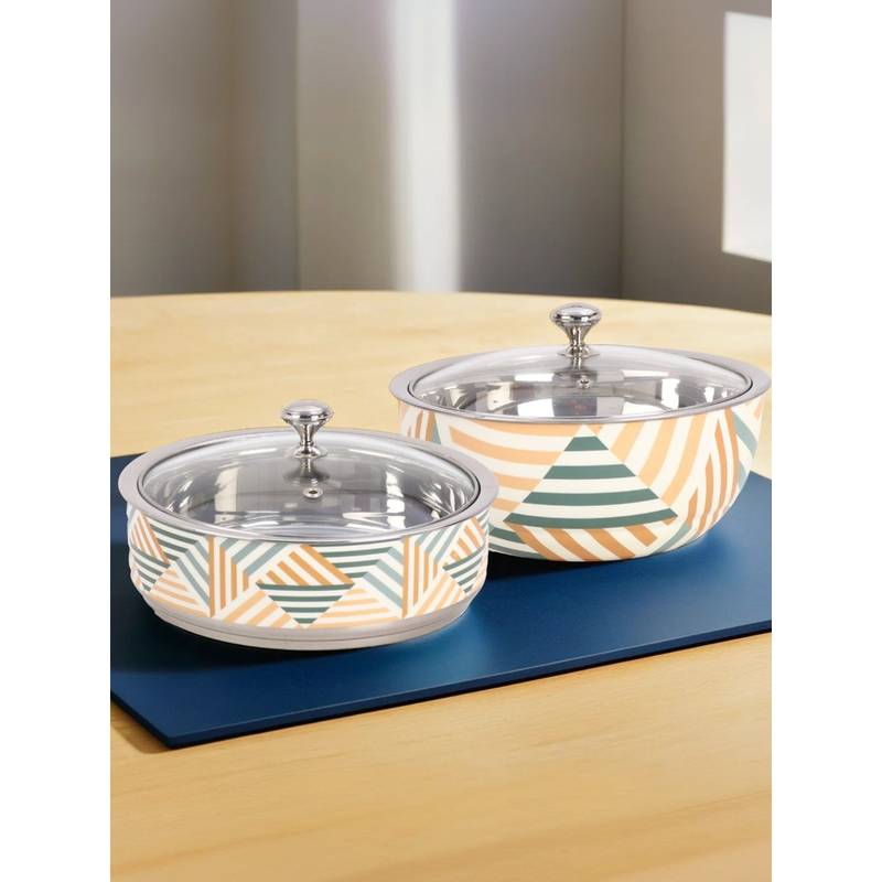 Ss Roti Baylon Buy The Better Home Pack of 2 SS Roti Casserole with Glass lid 1500ml ...