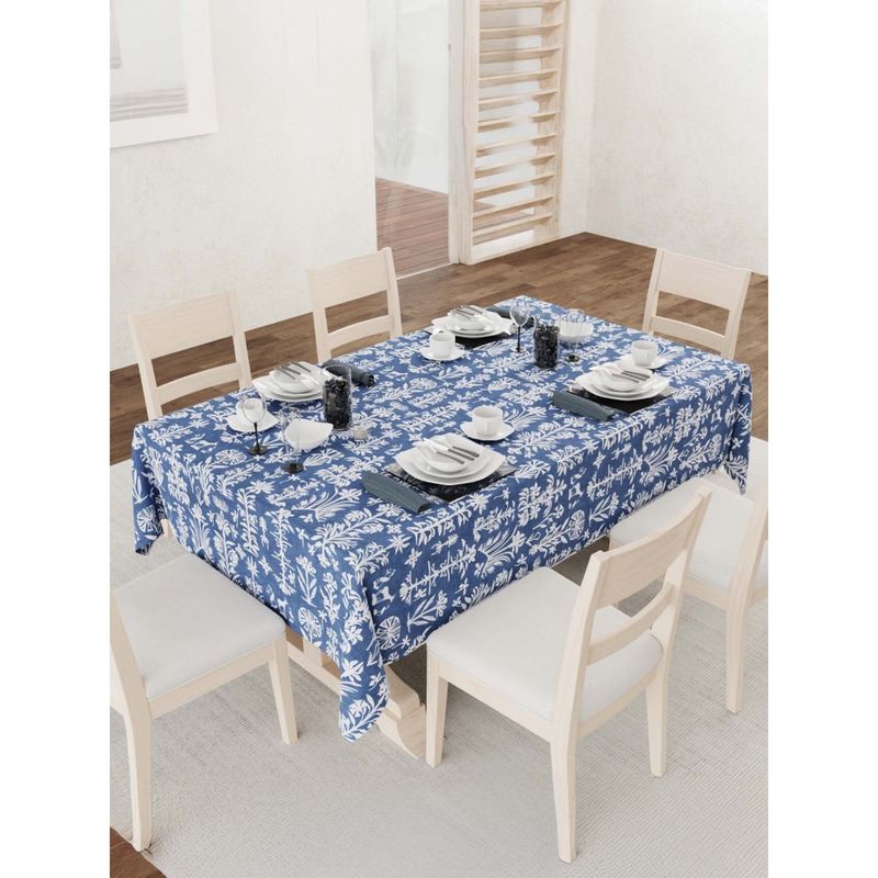 Urban Space Water & Stain Resistant Table Cover Anti-Skid Blue (4 Seater) (4 Seater)
