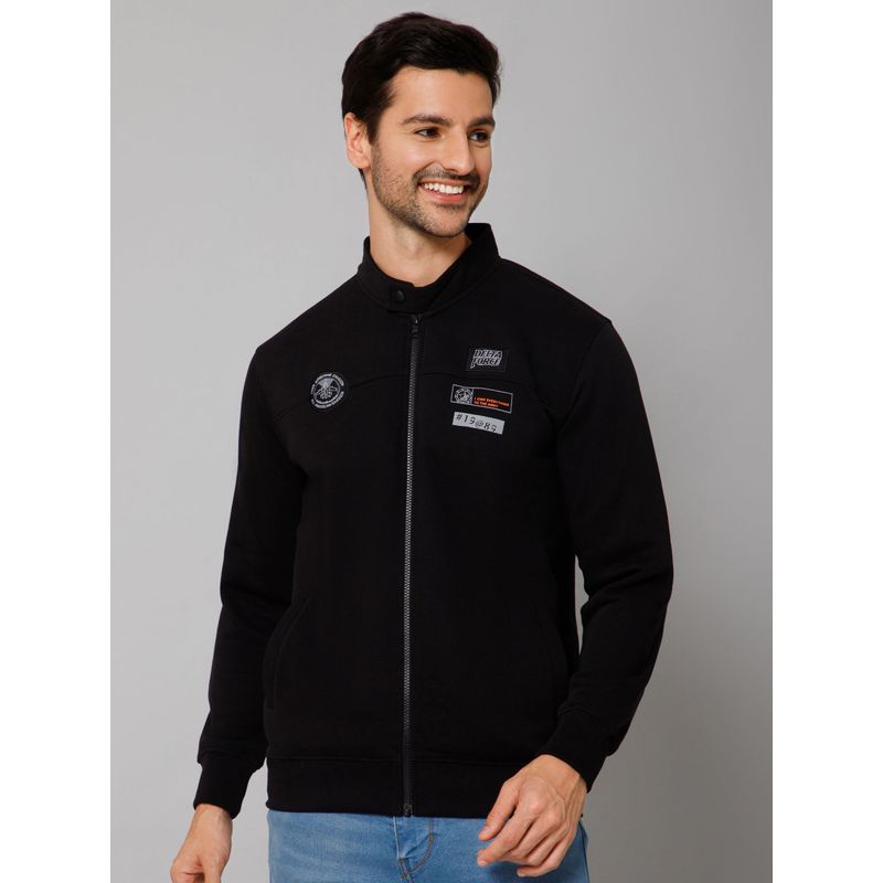 Cantabil Men Black Full Sleeve Sweatshirt (L)