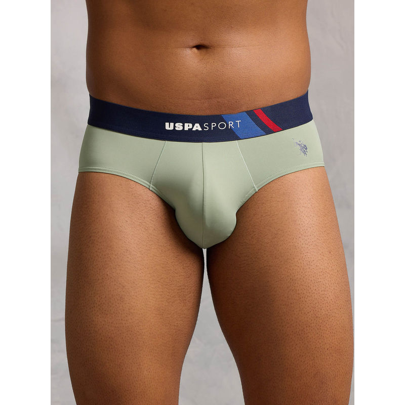 U.S. POLO ASSN. Green Micro Fibre Sports High Stretch Brief (M)