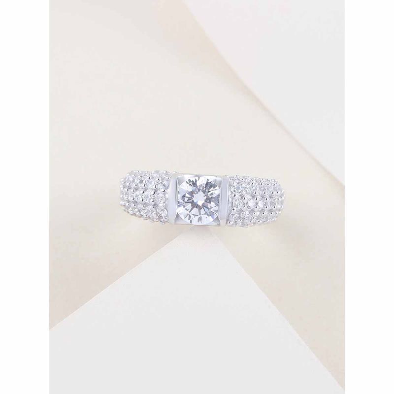 925 Silver 0.5 Carat American Diamond Halo Ring For Women & Girls (13)