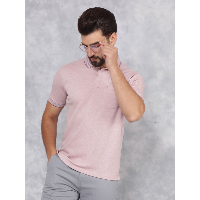 CRIMSOUNE CLUB Men's Purple Collar Neck Polo T-Shirt (S)