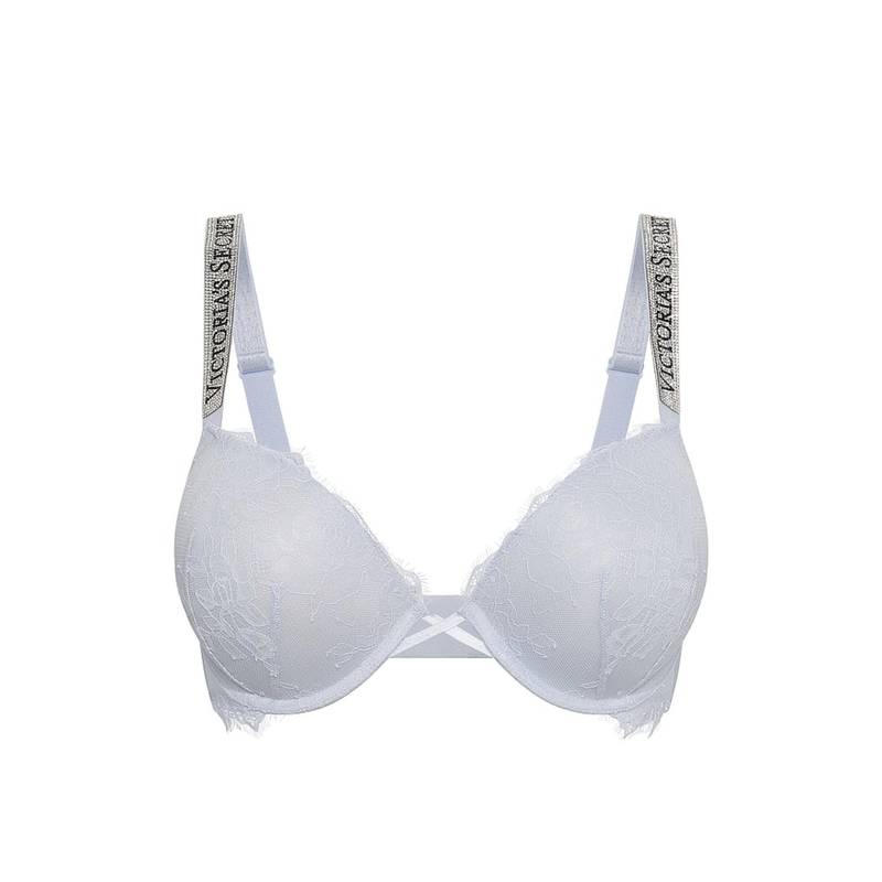 Victoria's Secret Very Sexy Bombshell Add-2-Cups Shine Strap Rose Lace Push-Up Bra (32D)