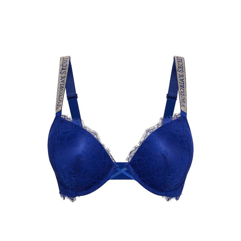 Victoria's Secret Very Sexy Bombshell Add-2-Cups Shine Strap Rose Lace Push-Up Bra (38C)