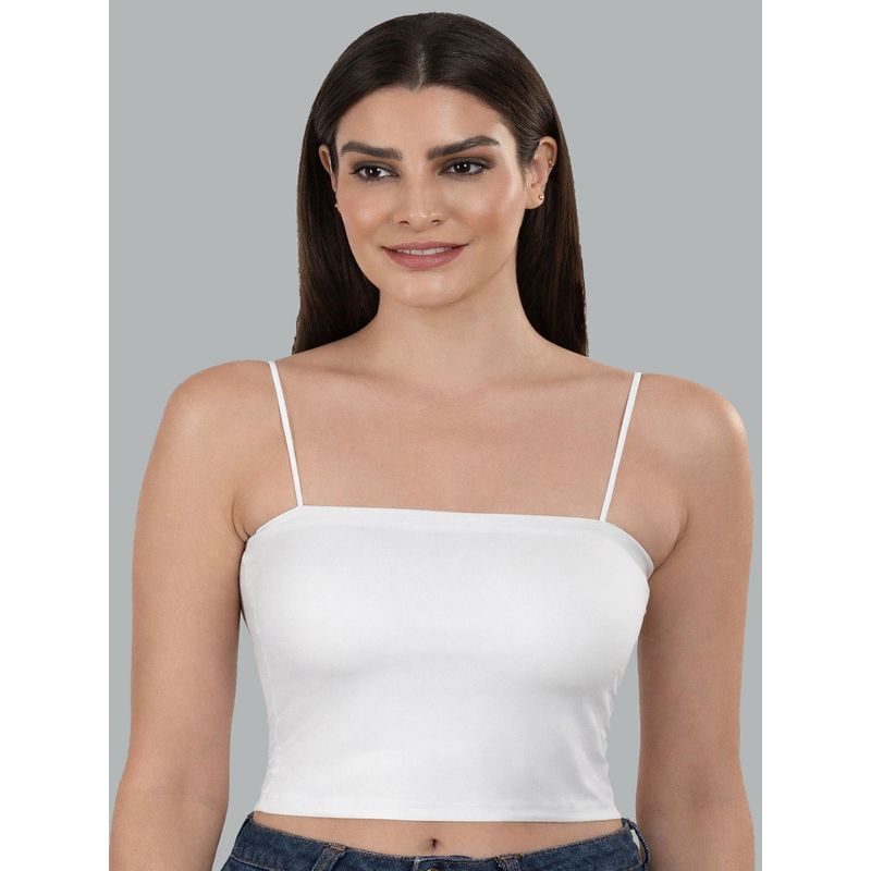Mod & Shy Women White Lightly Padded Long Line Bralette Bra (XS)