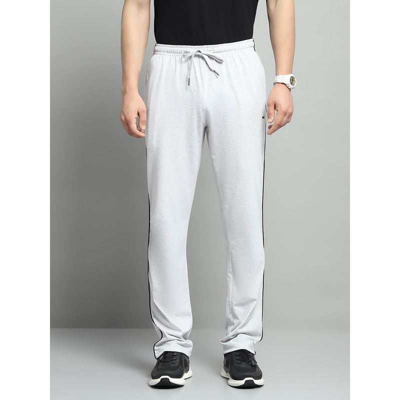Monte Carlo Men Solid Off White Mid Rise Regular Fit Joggers (M)